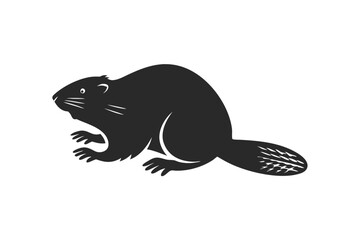 Beaver silhouette vector illustration