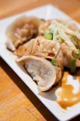 Traditional Chinese dumplings, El Mosquito restaurant, El Born neighborhood, Barcelona, ​​Catalonia, Spain