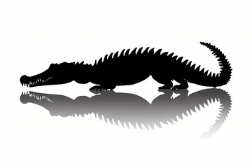 Naklejka premium Crocodile silhouette on white background, vector design