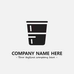 Cup illustration black and white for logo company vector image
