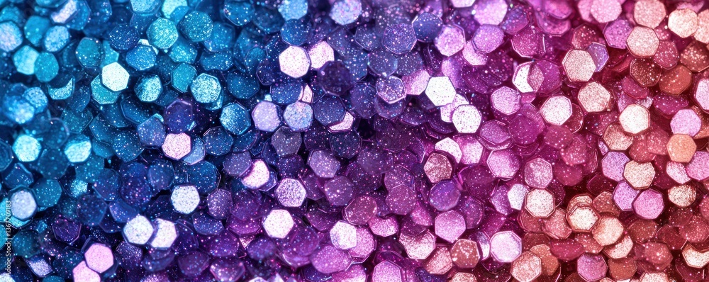 Aufkleber colorful glitter background with hexagonal shapes and sparkles