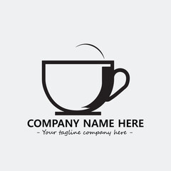 Cup illustration black and white for logo company vector image

