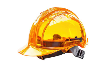 Bright orange safety helmet resting on a clean surface, ready for a day of construction work isolated on transparent background