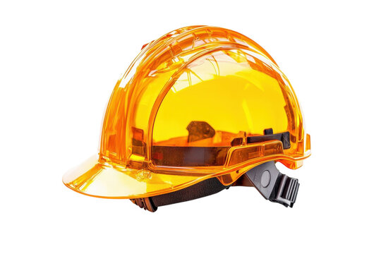 Bright orange safety helmet resting on a clean surface, ready for a day of construction work isolated on transparent background