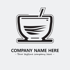 Cup illustration black and white for logo company vector image

