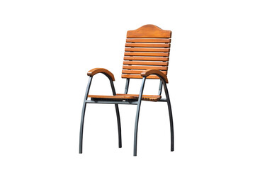 Fototapeta premium wooden chair isolated on white background. outdoor furniture