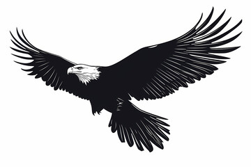Obraz premium Eagle silhouette on white background, vector design