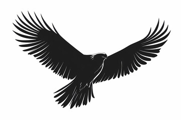 Fototapeta premium Eagle silhouette on white background, vector design