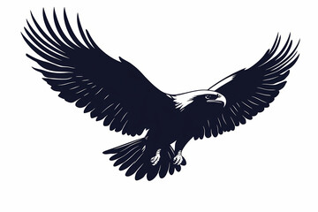 Obraz premium Eagle silhouette on white background, vector design
