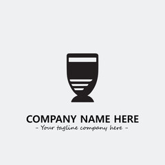 Cup illustration black and white for logo company vector image
