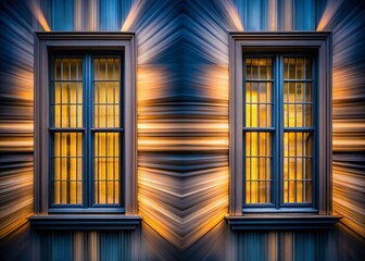 Obraz premium Long Exposure Stacked Window Frames: Architectural Wall Photography