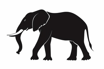 Elephant silhouette on white background vector design