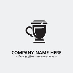 Cup illustration black and white for logo company vector image
