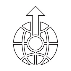 Forcing temperature global line icon