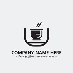 Cup illustration black and white for logo company vector image
