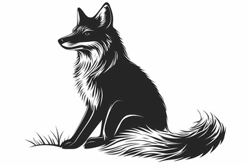 Obraz premium Fox silhouette on white background vector design