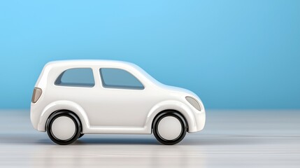 Fototapeta premium Minimalist White Toy Car
