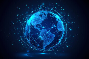 Fototapeta premium Globe with network lines design