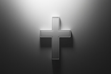 Obraz premium A modern representation of a cross illuminated by soft light.