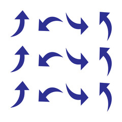 set of curve arrows icon
