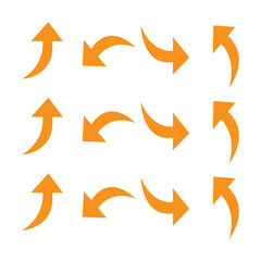 set of curve arrows icon