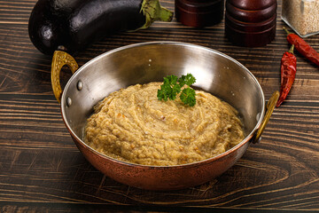 Eggplant dip - Mutabal with tahini paste