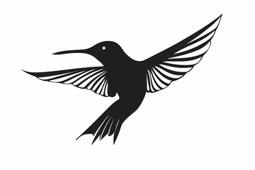 Obraz premium Hummingbird silhouette on white background vector design