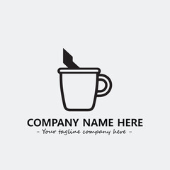 Cup illustration black and white for logo company vector image
