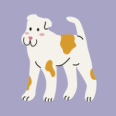 Cute cartoon retro dogs and puppies vector collection. Different breeds pet. Funny dog characters. Poodle, boston terrier, english bulldog, terrier, pug