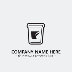 Cup illustration black and white for logo company vector image
