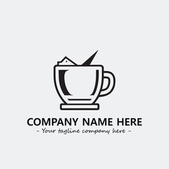 Cup illustration black and white for logo company vector image
