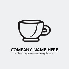 Cup illustration black and white for logo company vector image
