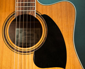 Obraz premium acoustic guitar close up
