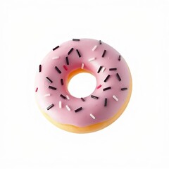 pink donut on white background