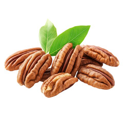 pecan, nut, isolated on png transparent background, full depth of field