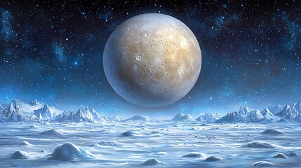 Alien Planet Icy Landscape Space Exploration Scifi Background