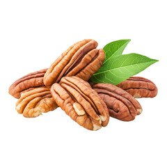 pecan, nut, isolated on png transparent background, full depth of field