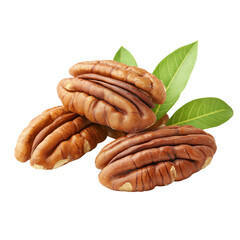 pecan, nut, isolated on png transparent background, full depth of field