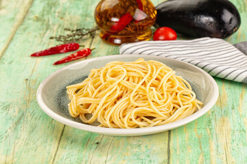 Italian pasta spaghetti with oil