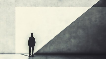 A person gazes at a blank wall, feeling lost and empty inside.