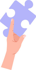 Hand Holding Puzzle Piece