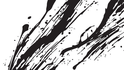 Black ink splash on white background. Ink splash texture. Ink spots. Ink drops. Ink splatter.