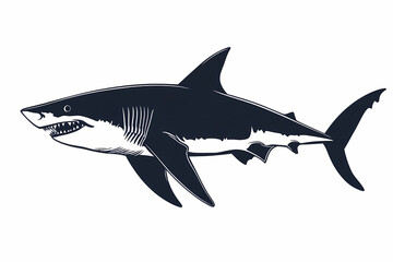 Obraz premium Shark silhouette on white background vector design