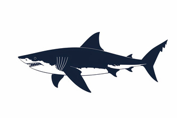Obraz premium Shark silhouette on white background vector design