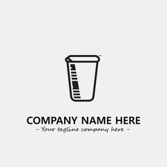 Cup illustration black and white for logo company vector image
