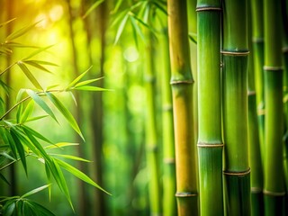 Lush Green Bamboo Forest, High-Resolution Stock Photo