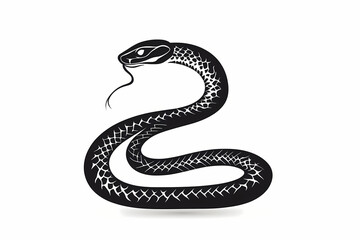 Obraz premium Snake silhouette on white background vector design