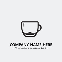 Cup illustration black and white for logo company vector image
