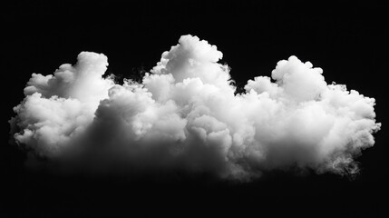 Fluffy White Cloud Isolated Against a Dark Background