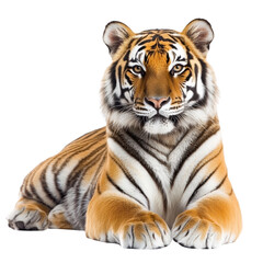 Naklejka premium Majestic Bengal Tiger Portrait Isolated on Transparent Background